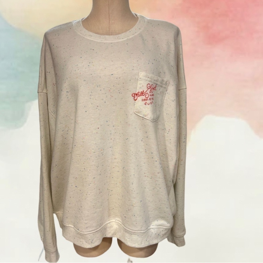 Saltrock Live For The Open Spaces Oversized Confetti Crew Neck Sweatshirt